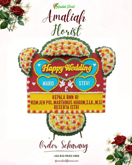 Papan Bunga Pernikahan Aru Tengah